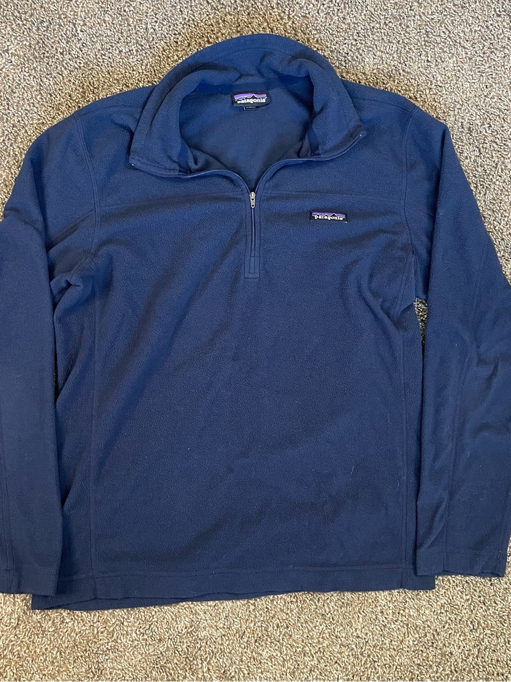 Patagonia Micro D 1/4 Zip Pullover Navy Blue Men’s Size Medium Fleece Sweater
